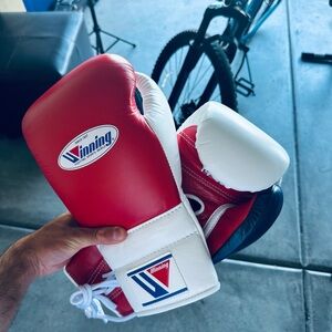 Winning Red and White Boxing Gloves